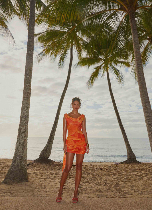 Good Fortune Mini Dress - Serene Orange
