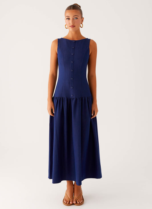 Hayes Denim Midi Dress - Indigo