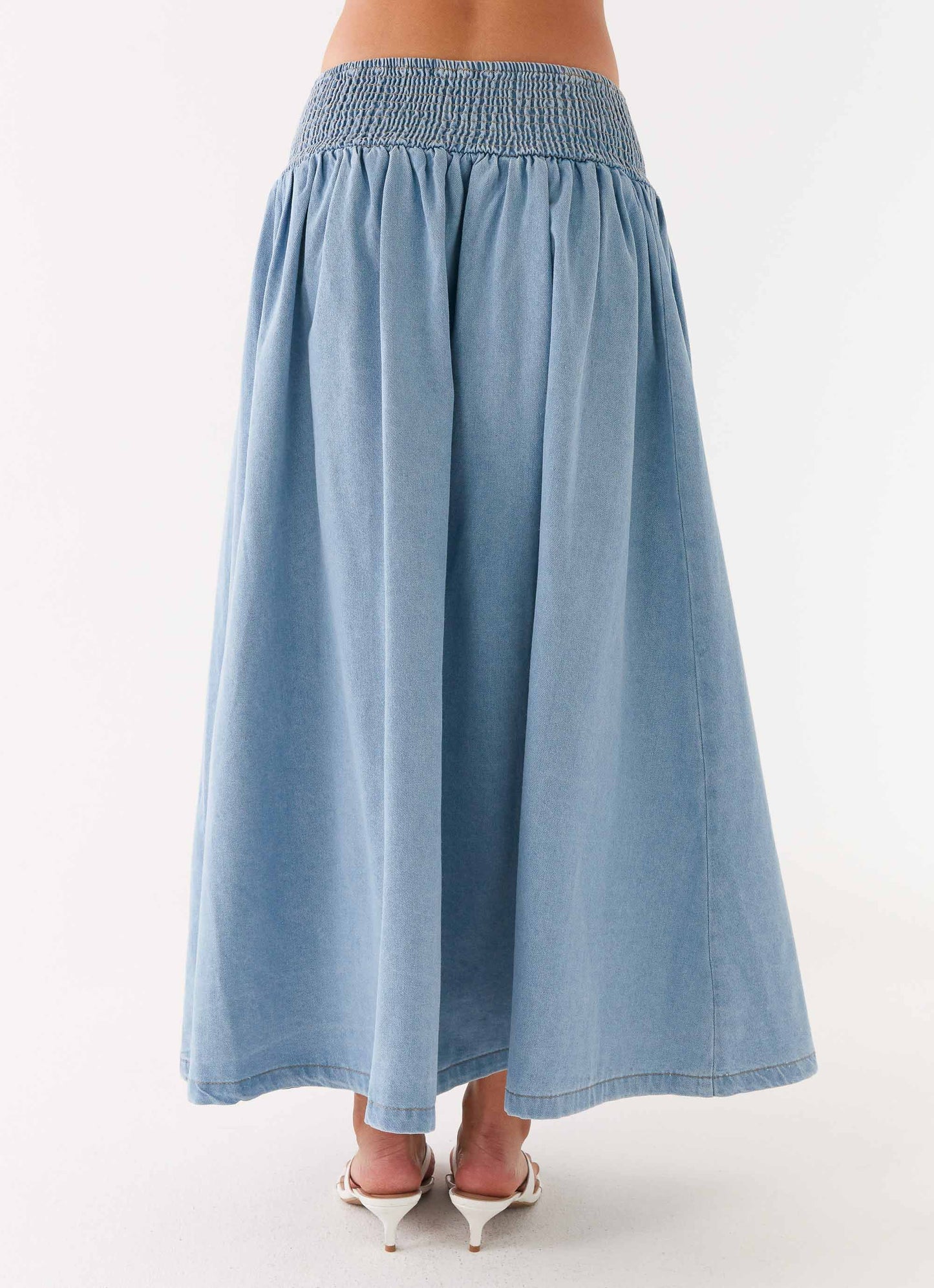 Heater Midi Skirt - Washed Blue