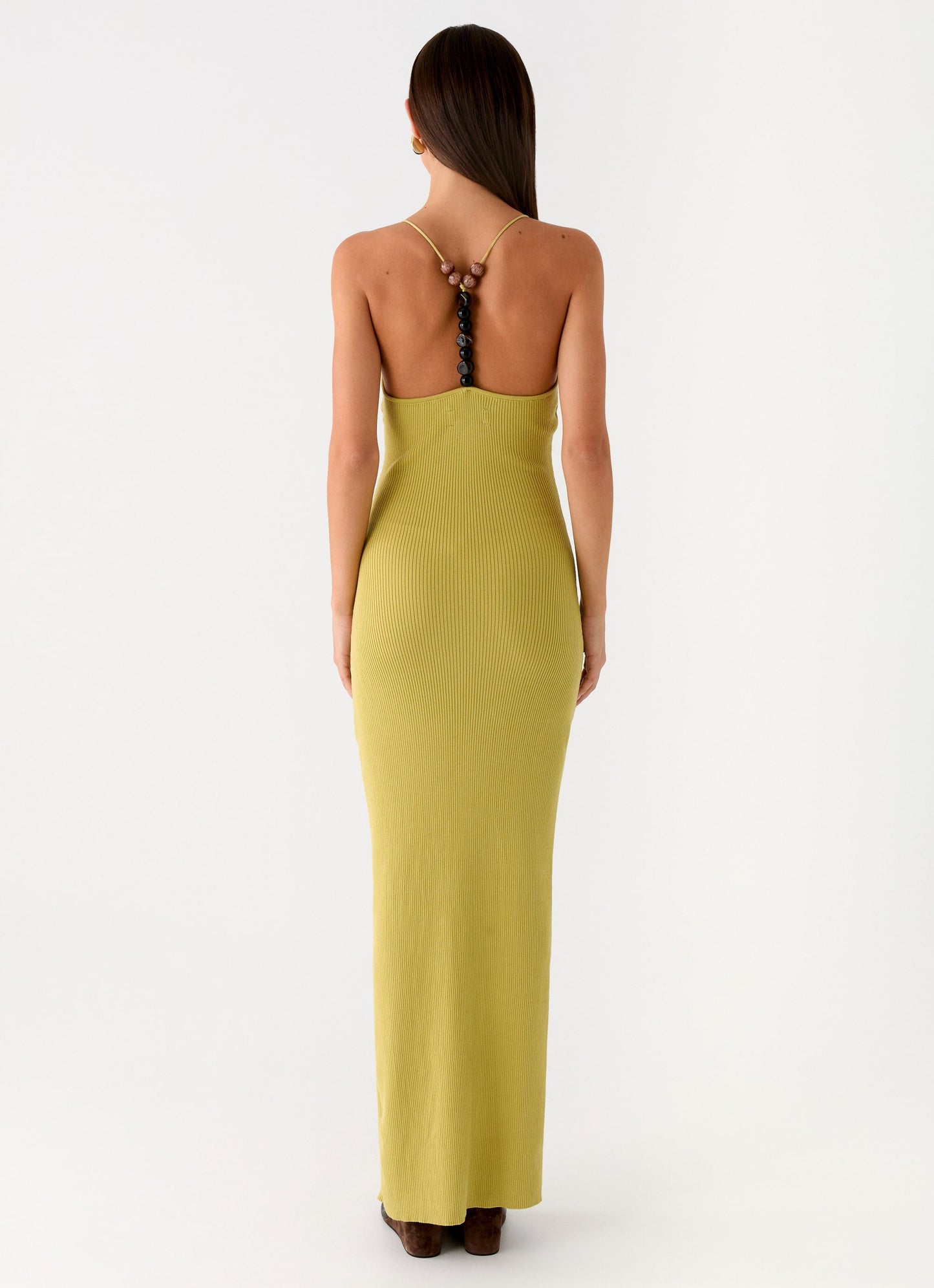 Hold On Tight Knit Maxi Dress - Olive