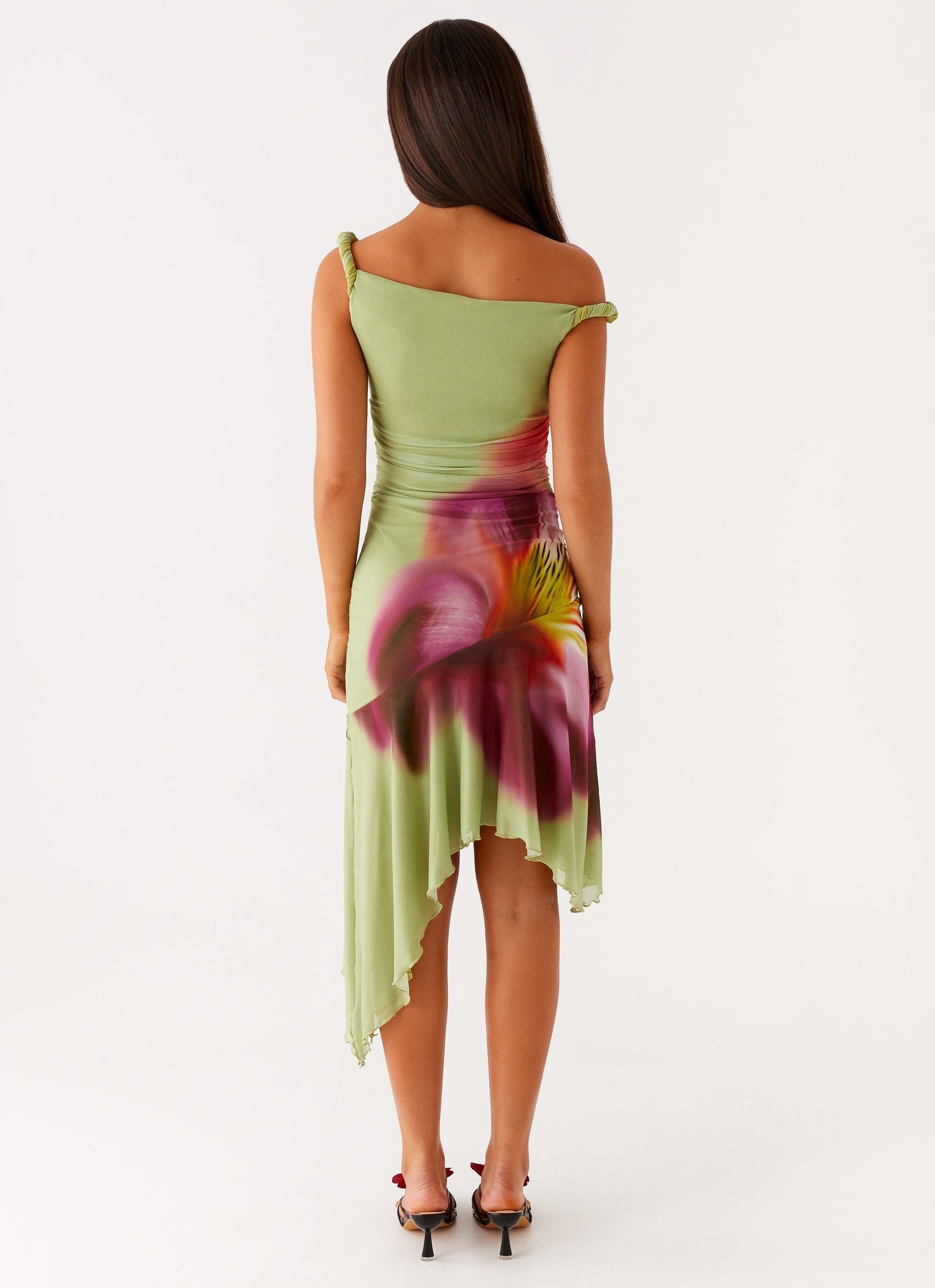 Huntah Midi Dress - Green Tropical