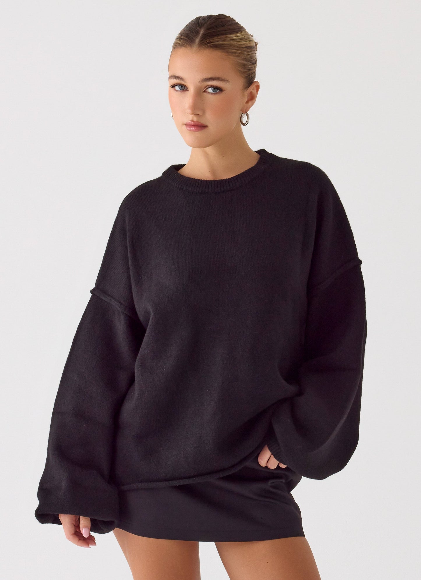 Jack Oversized Knit Sweater - Black