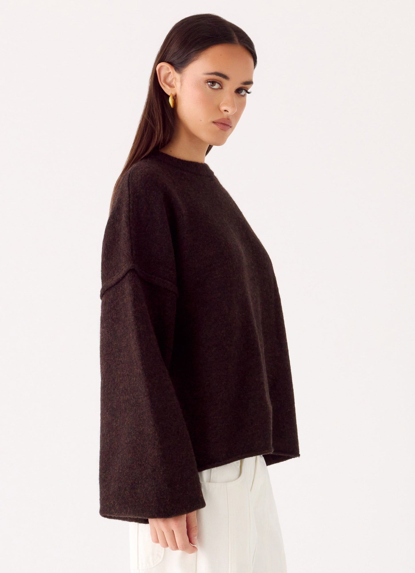 Jack Oversized Knit Sweater - Chocolate
