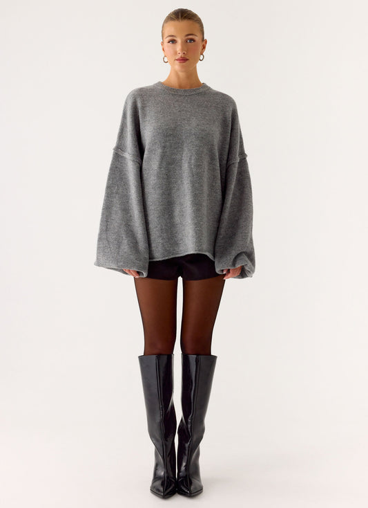 Jack Oversized Knit Sweater - Grey