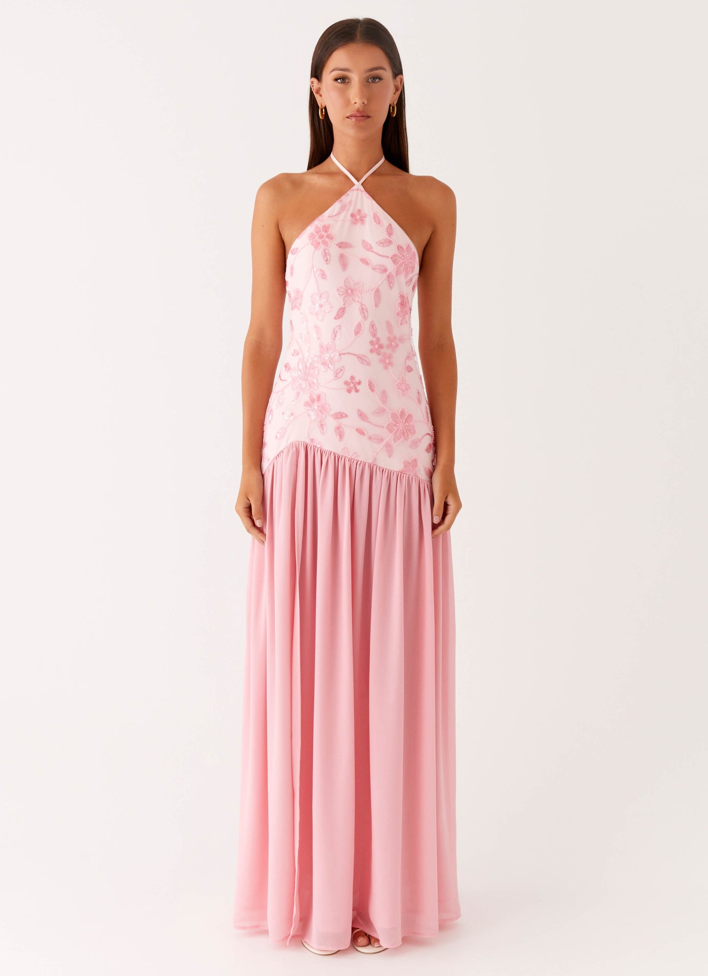 Janelle Beaded Maxi Dress - Pink