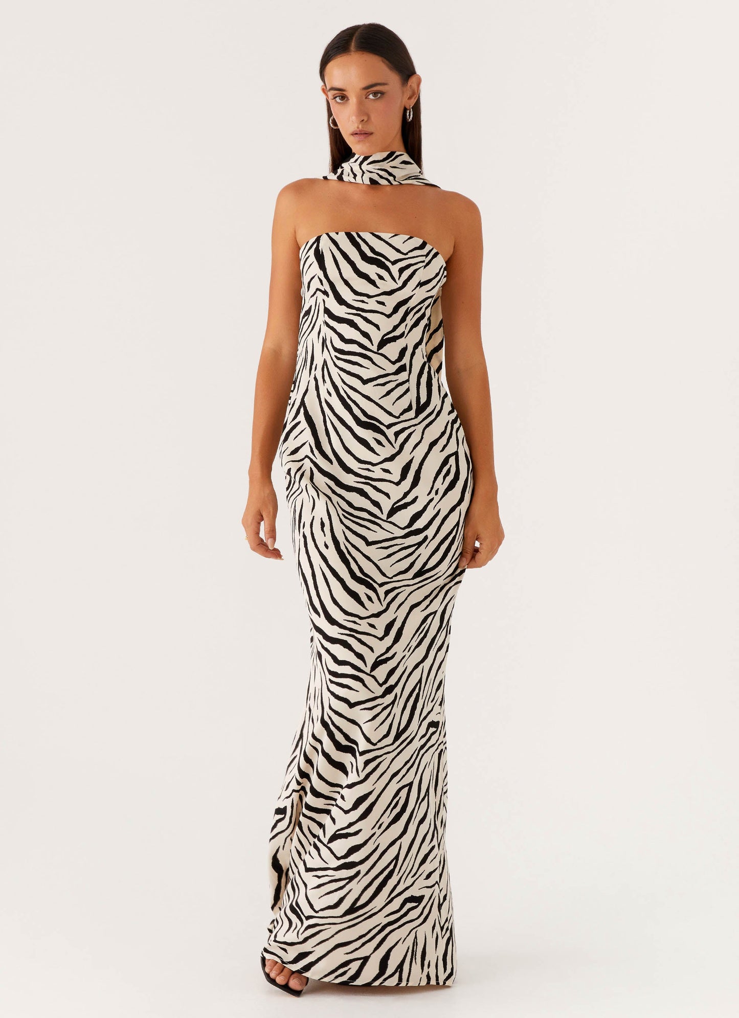 Jigsaw Strapless Maxi Dress - Zebra
