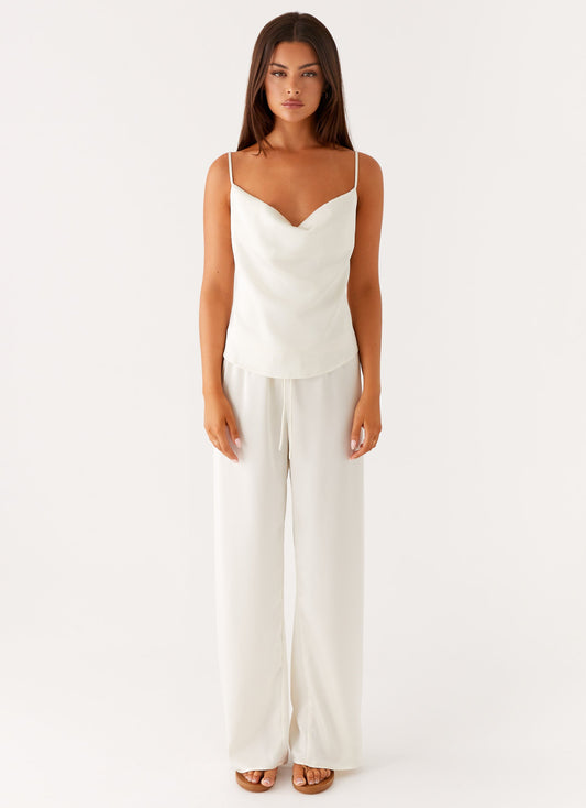 Kaia Cowl Neck Top - Butter