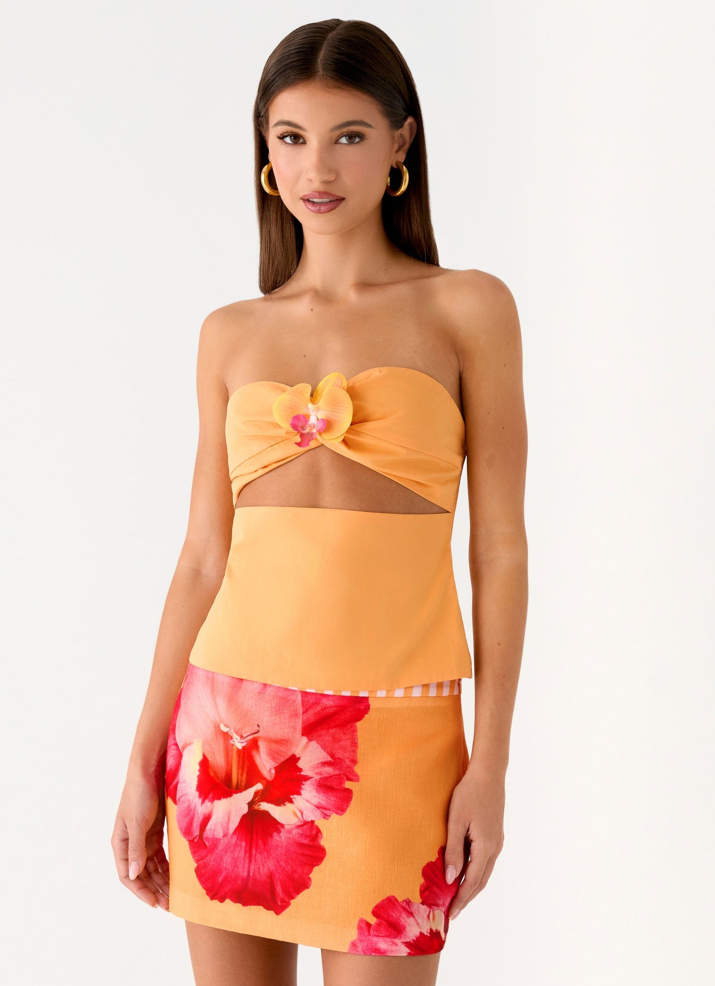 Kalya Mini Skirt - Orange