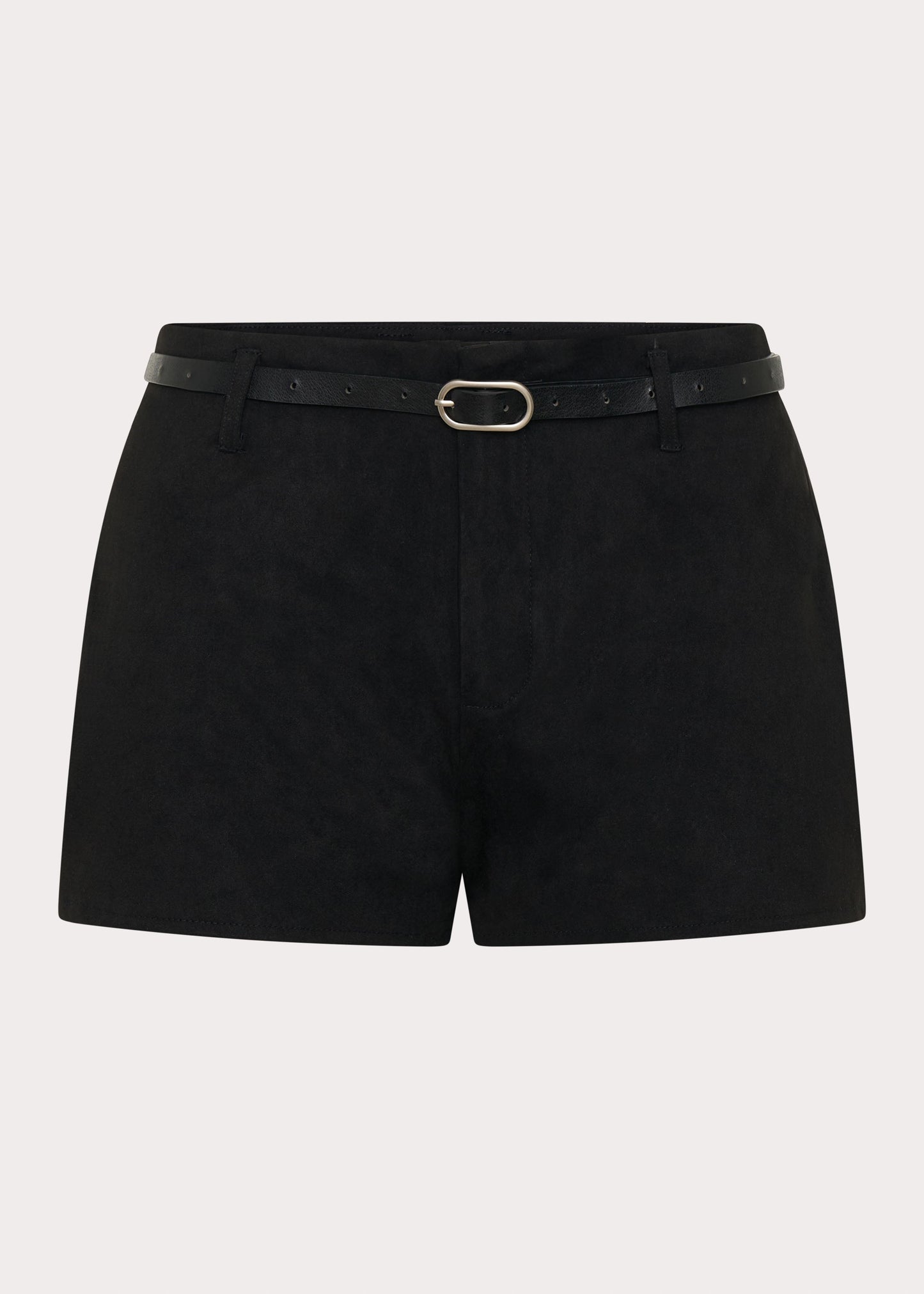 Katie Suede Mini Shorts - Black