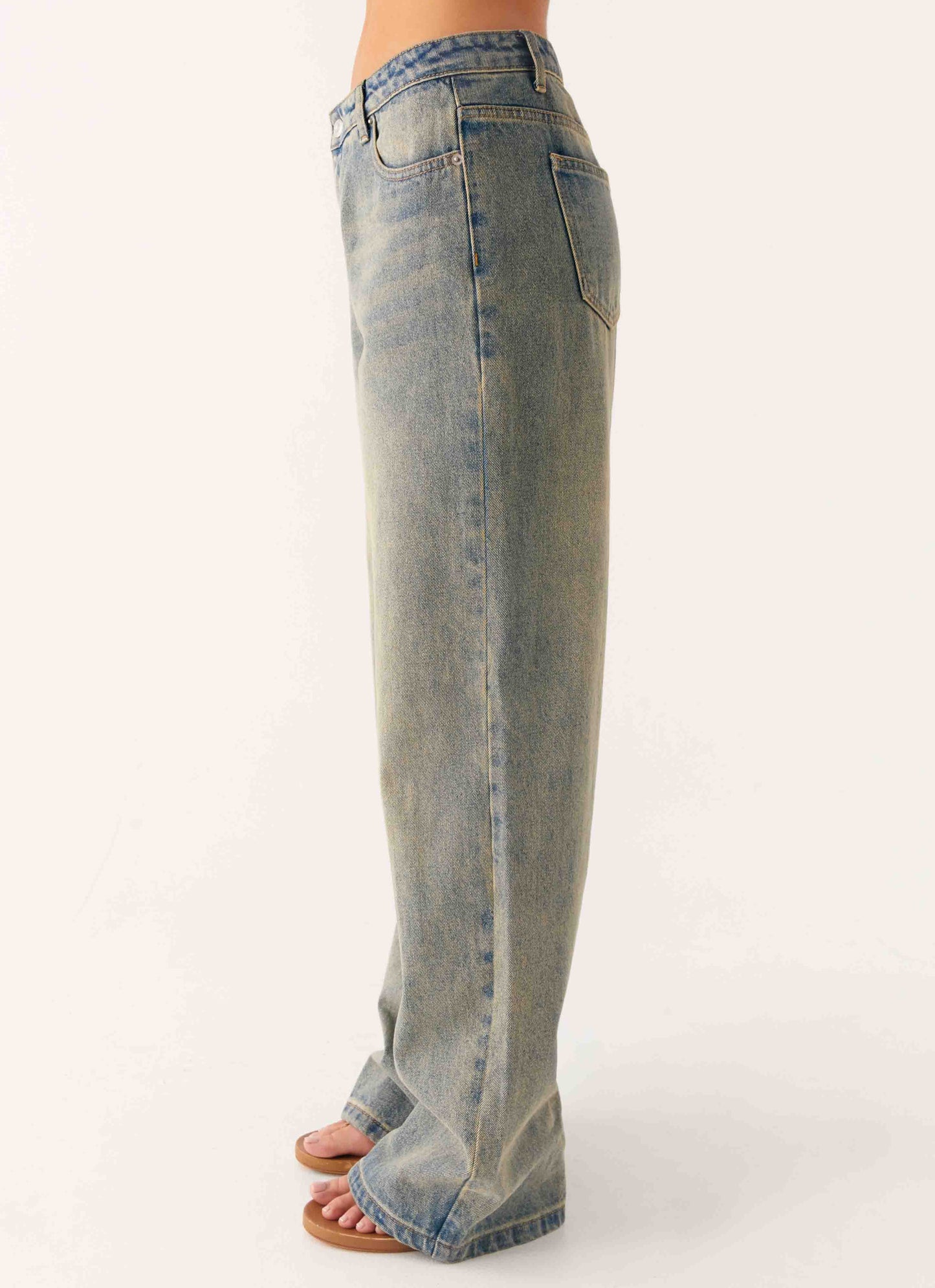 Keanna Low Rise Denim Jeans - Dirty Wash