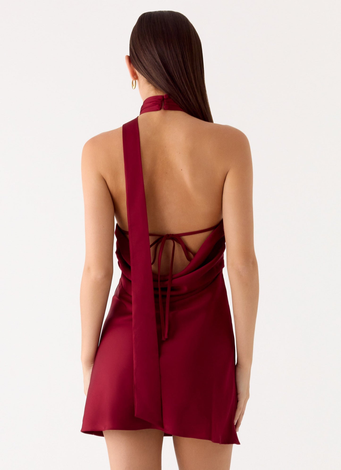 Keena Scarf Mini Dress - Burgundy