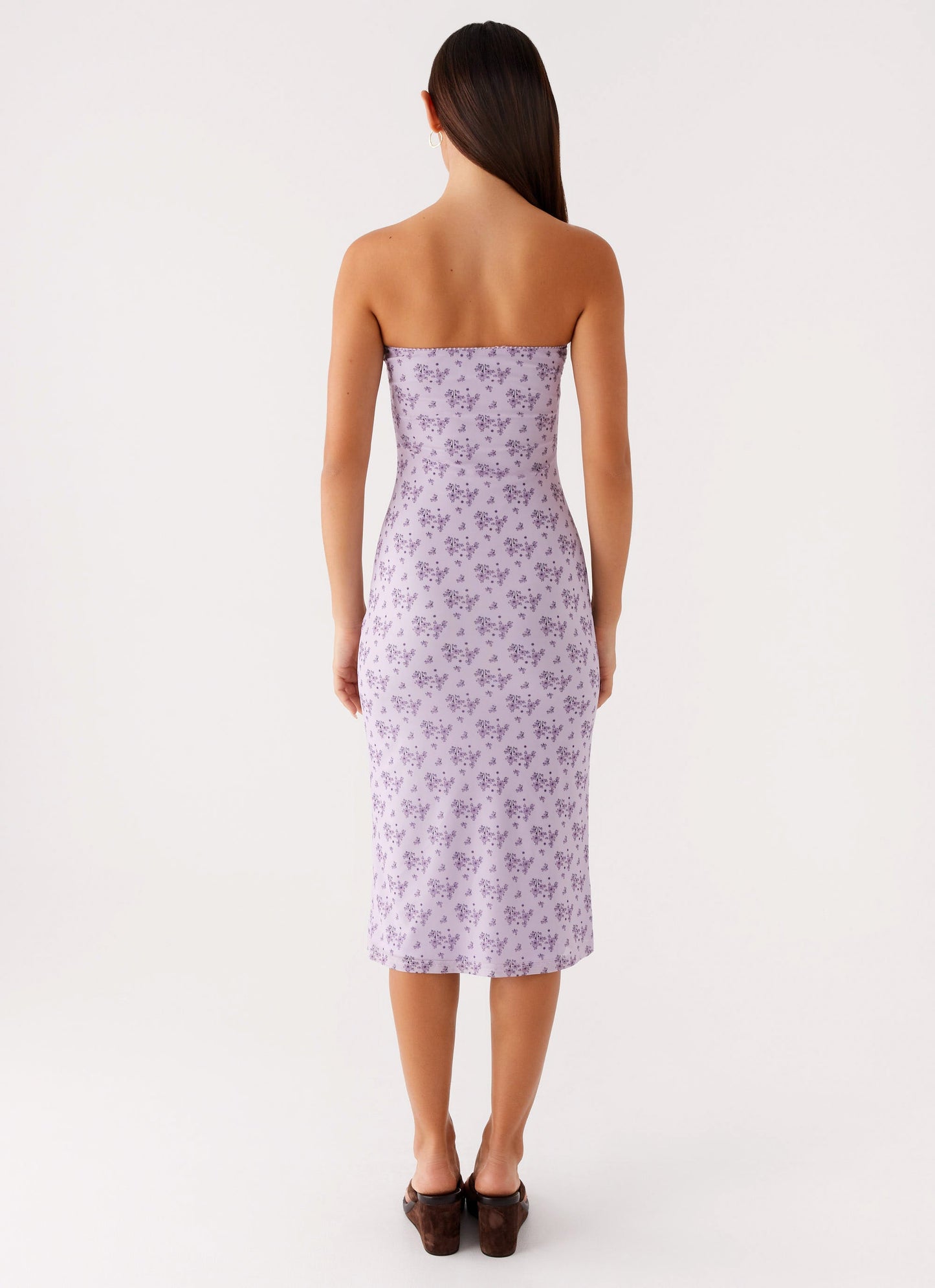 Keila Strapless Midi Dress - Lavender Meadow