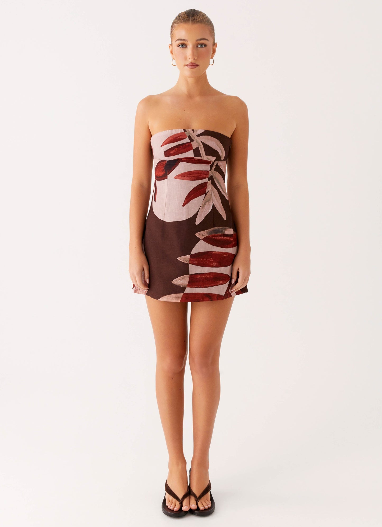 Kellen Mini Dress - Cinnamon Palm