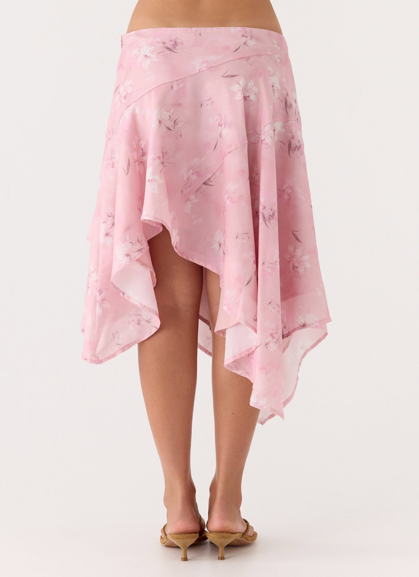 Kia Low Rise Asymmetrical Midi Skirt - Vintage Floral