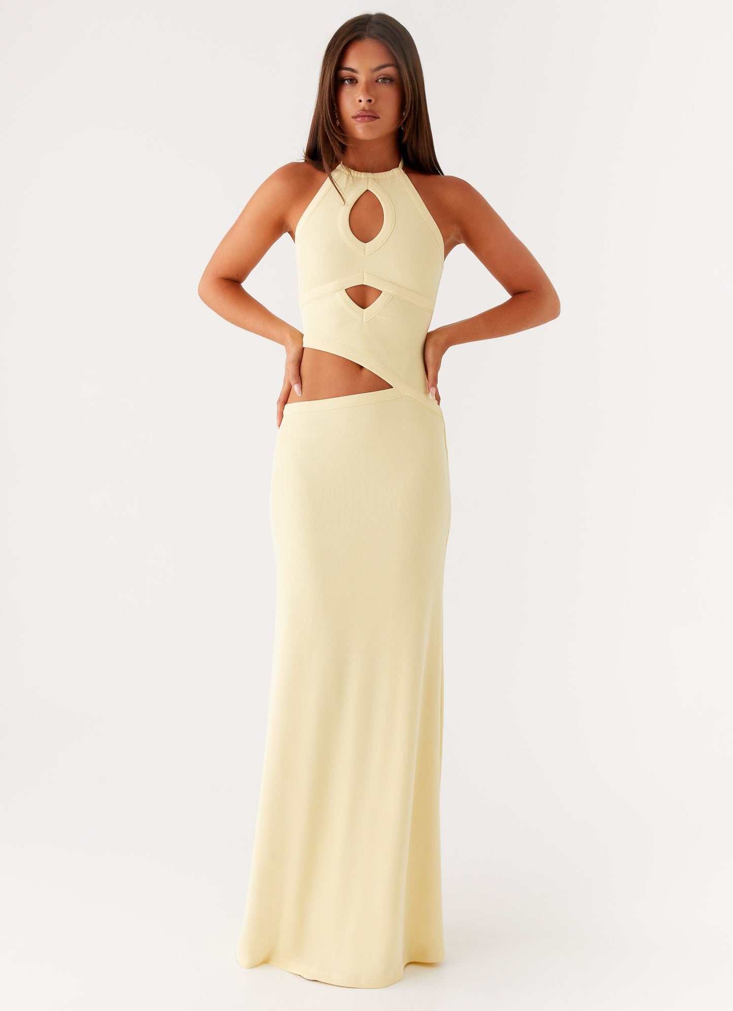 Lanah Cut Out Maxi Dress - Yellow