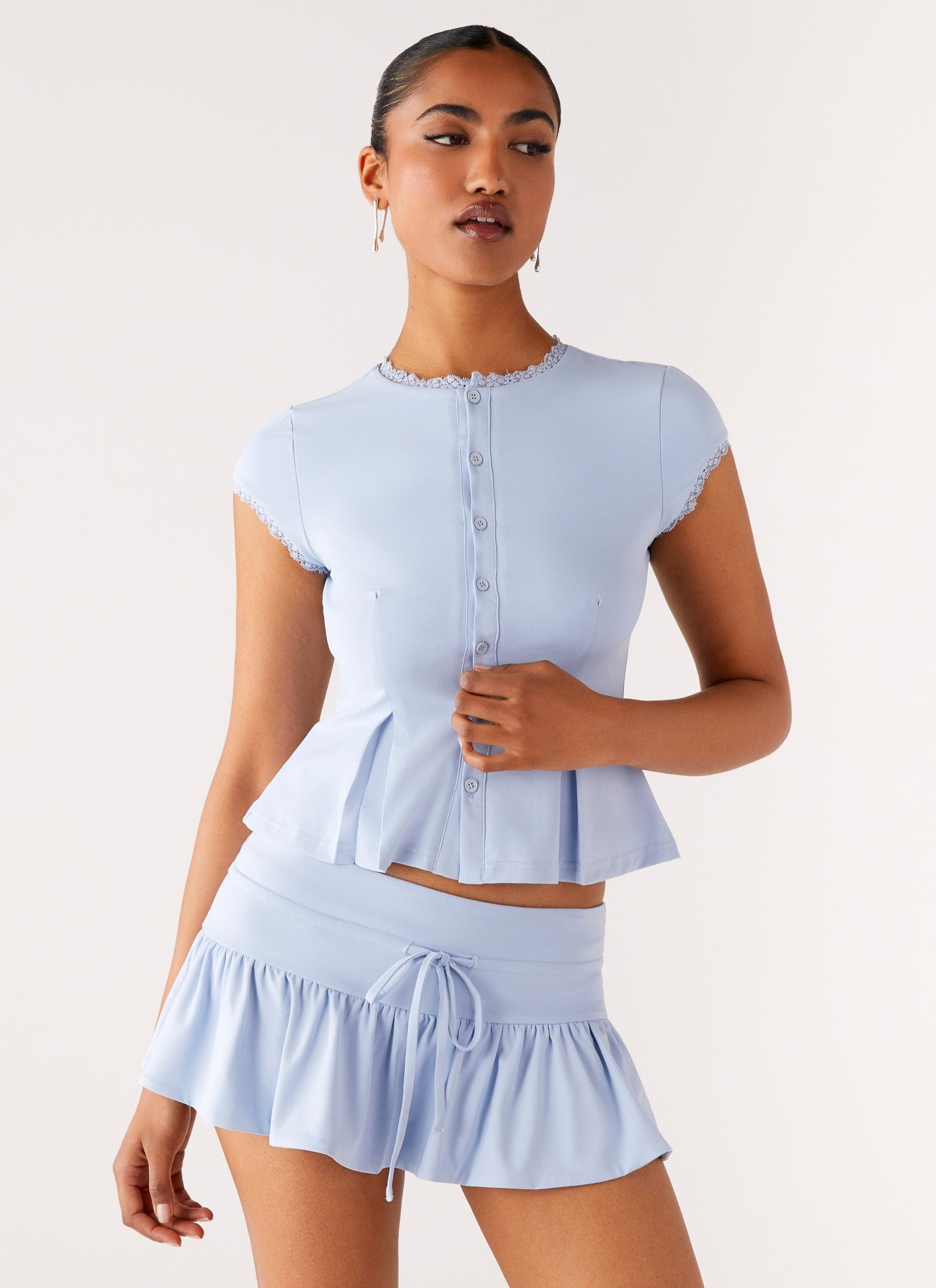 Landon Button Up Top - Blue