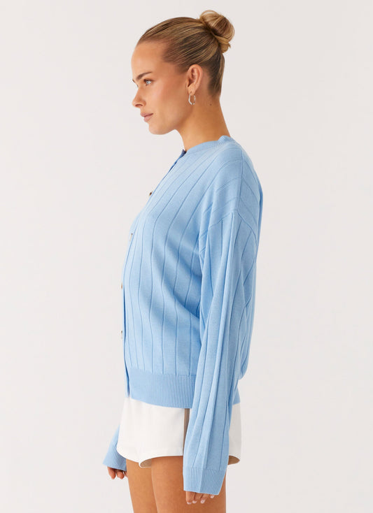 Leo Oversized Cardigan - Sky Blue
