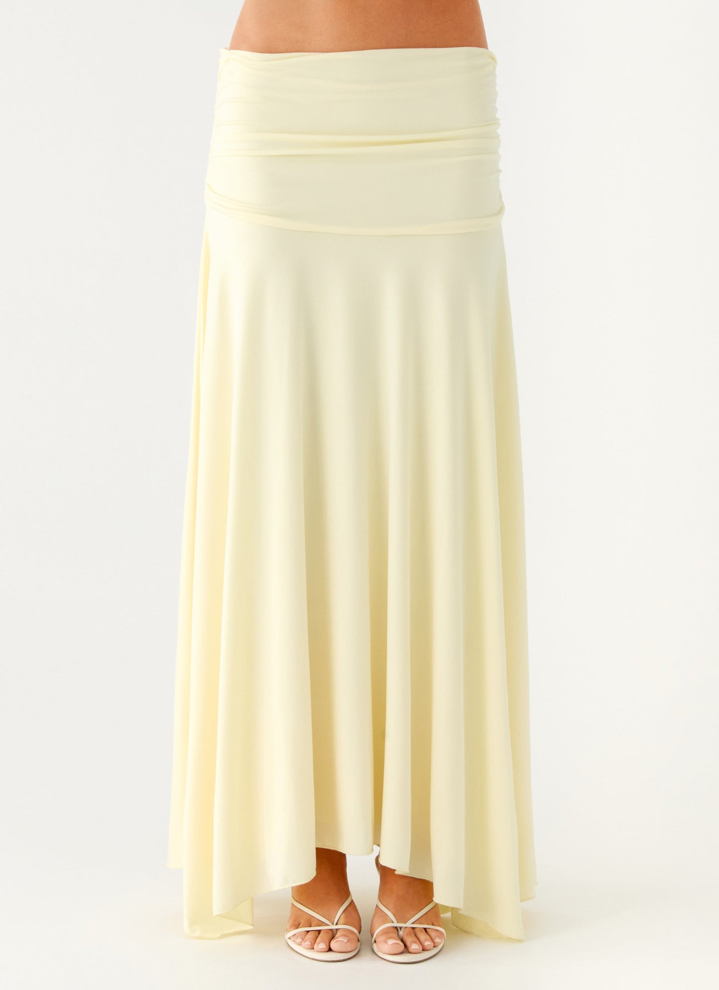 Liana Ruched Maxi Skirt - Yellow