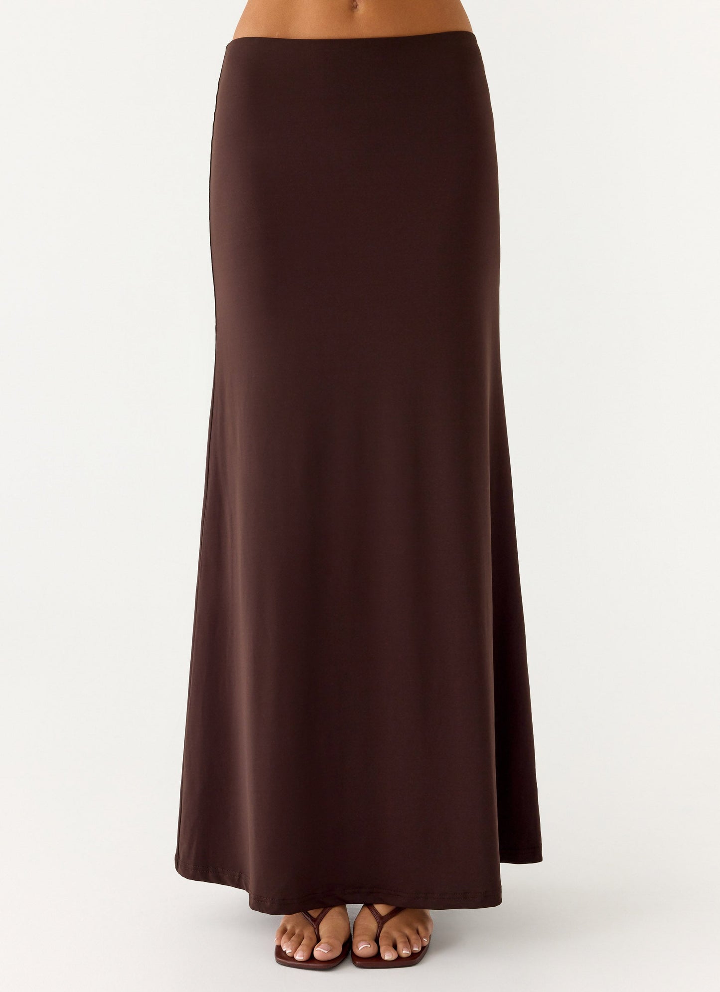 Like A Flower Maxi Skirt - Chocolate