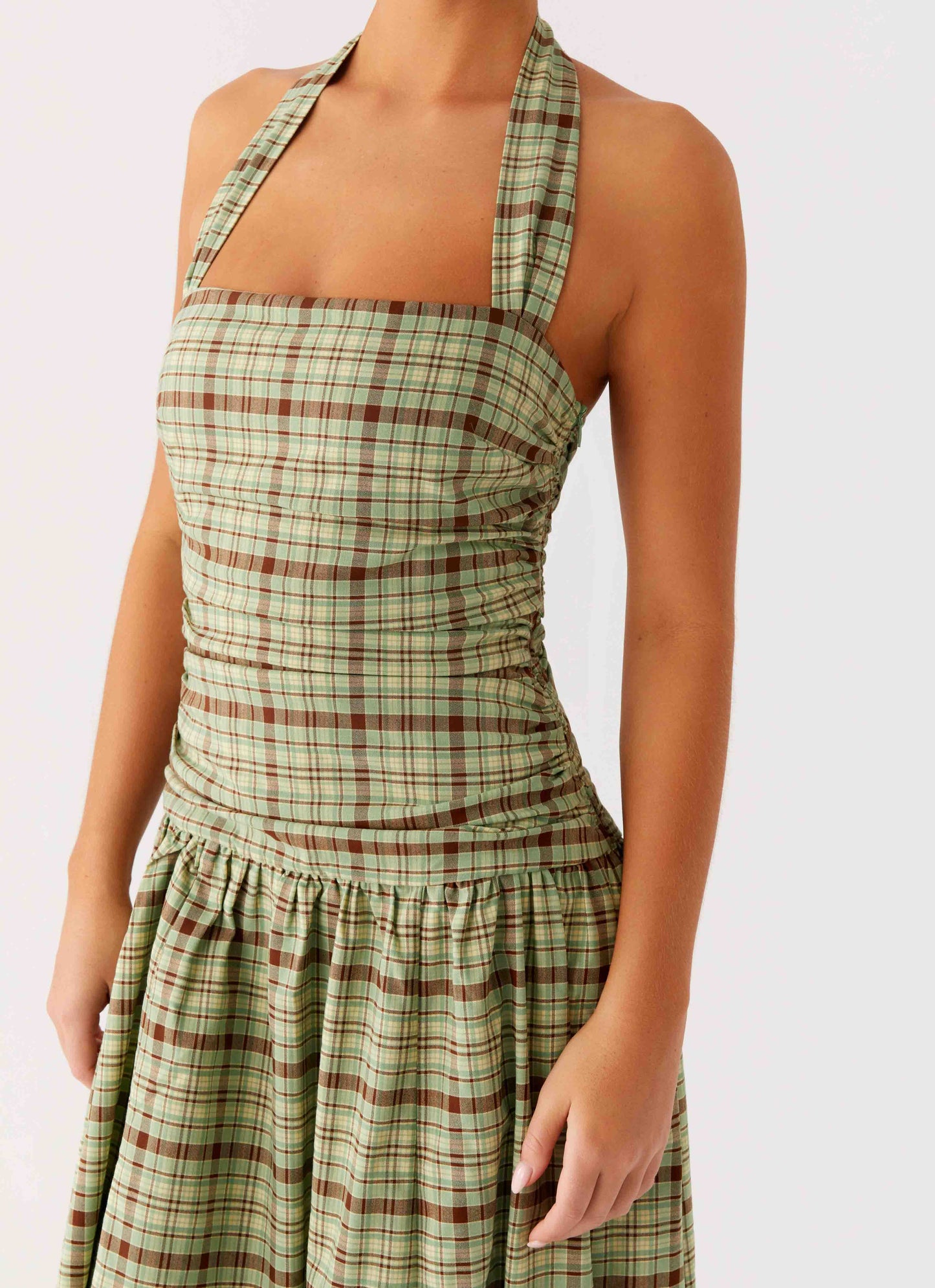 Lilith Maxi Dress - Forest Plaid