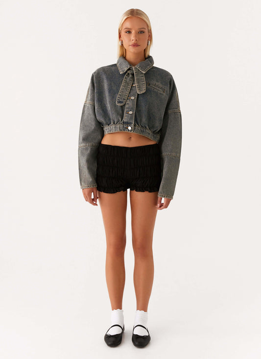 Lilith Boxy Denim Jacket - Vintage Wash