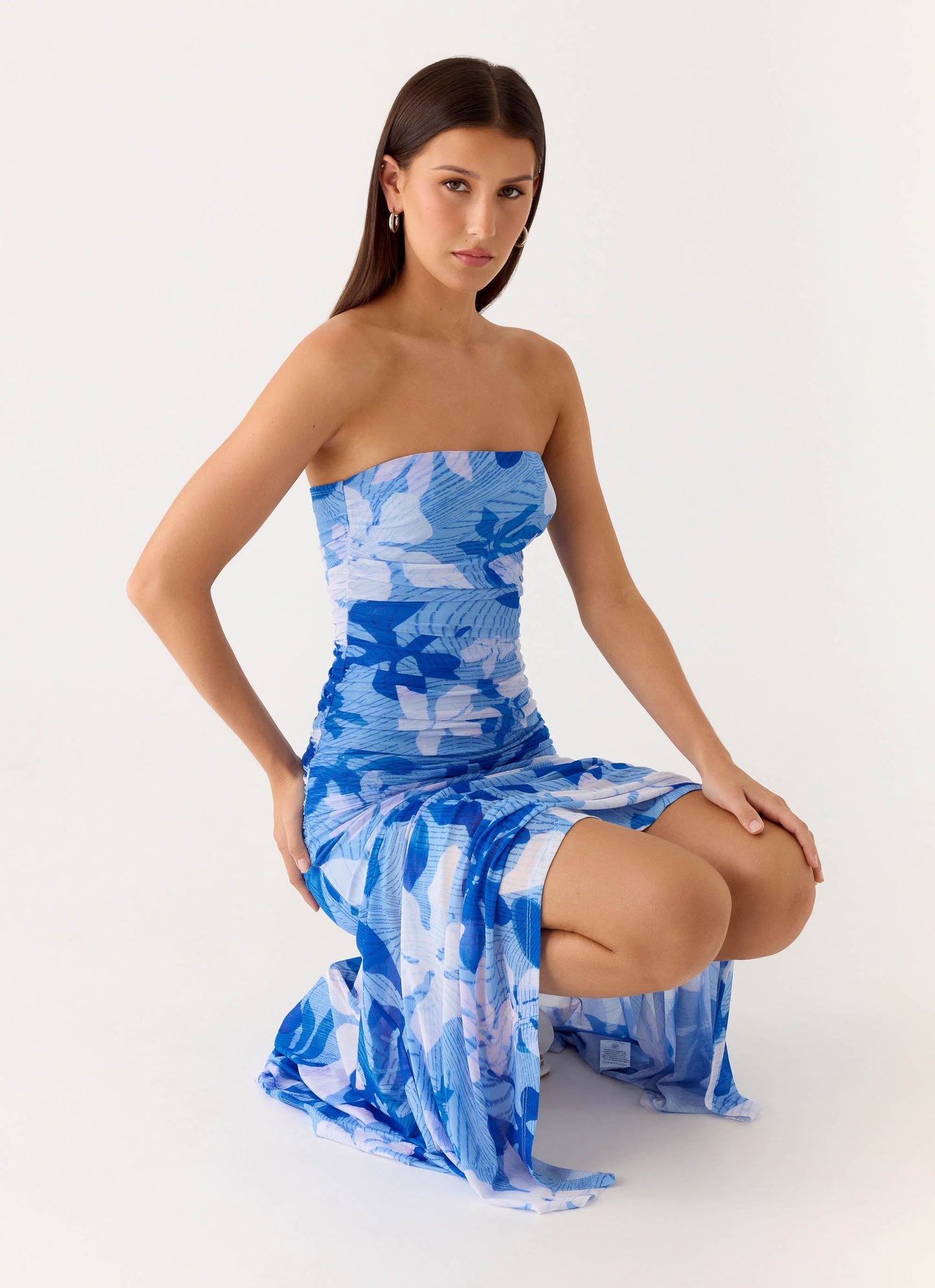 Lo Siento Midi Dress - Indigo Garden