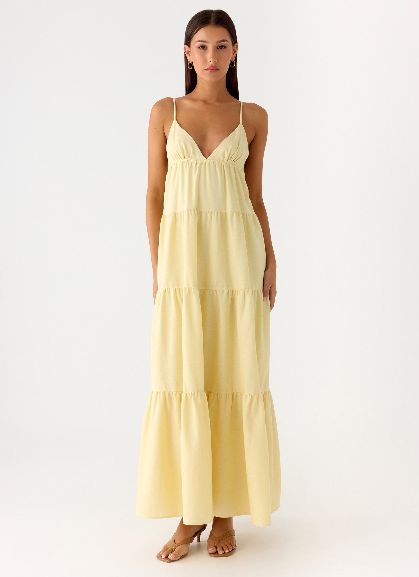 Lotty Linen Maxi Dress - Yellow