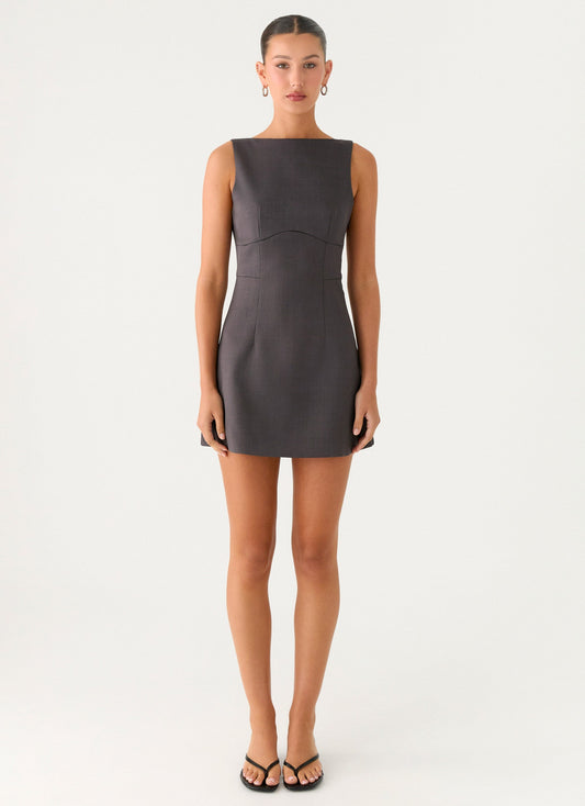 Lulita Mini Dress - Charcoal Grey