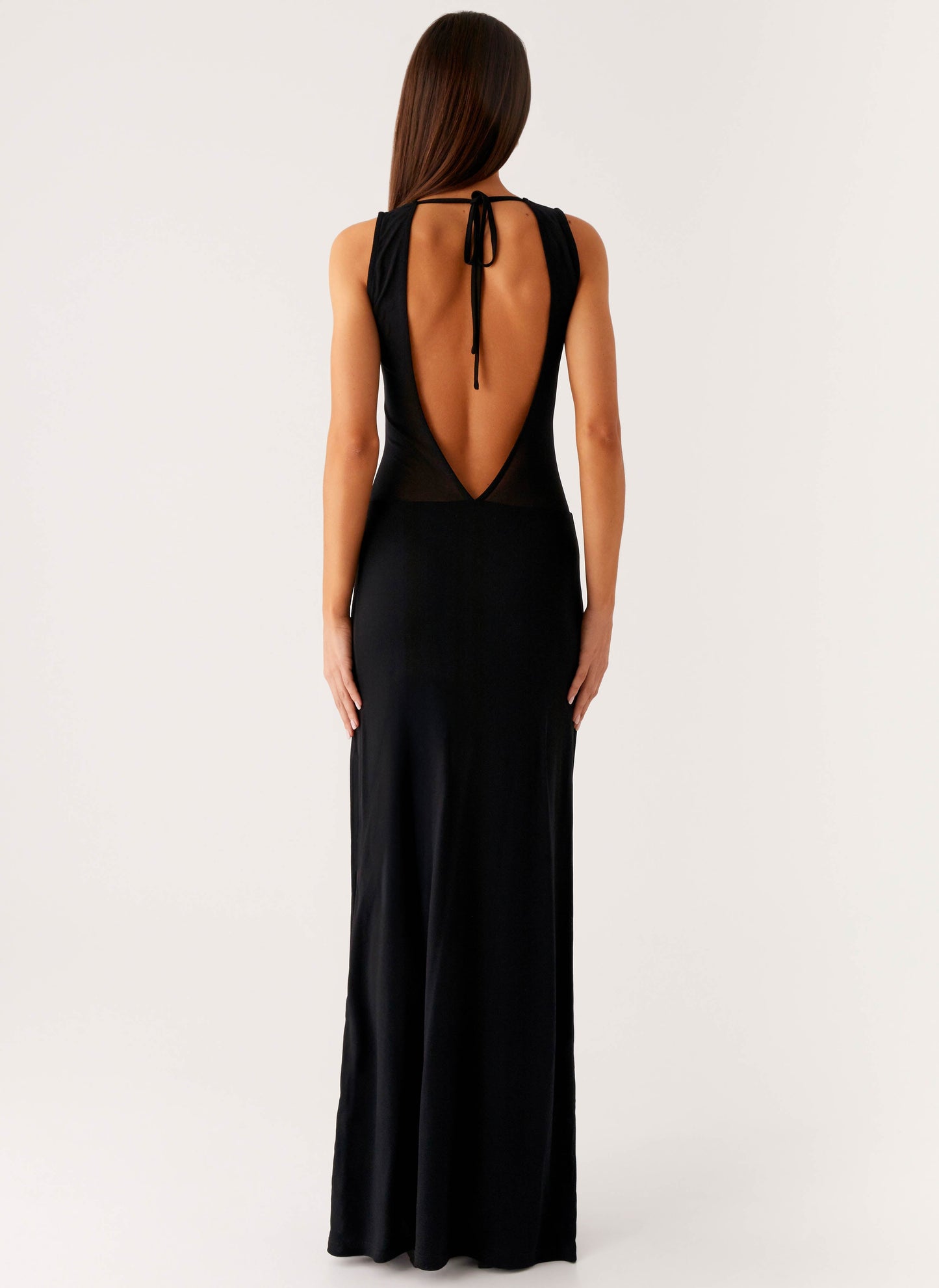 lyria Mesh Maxi Dress - Black
