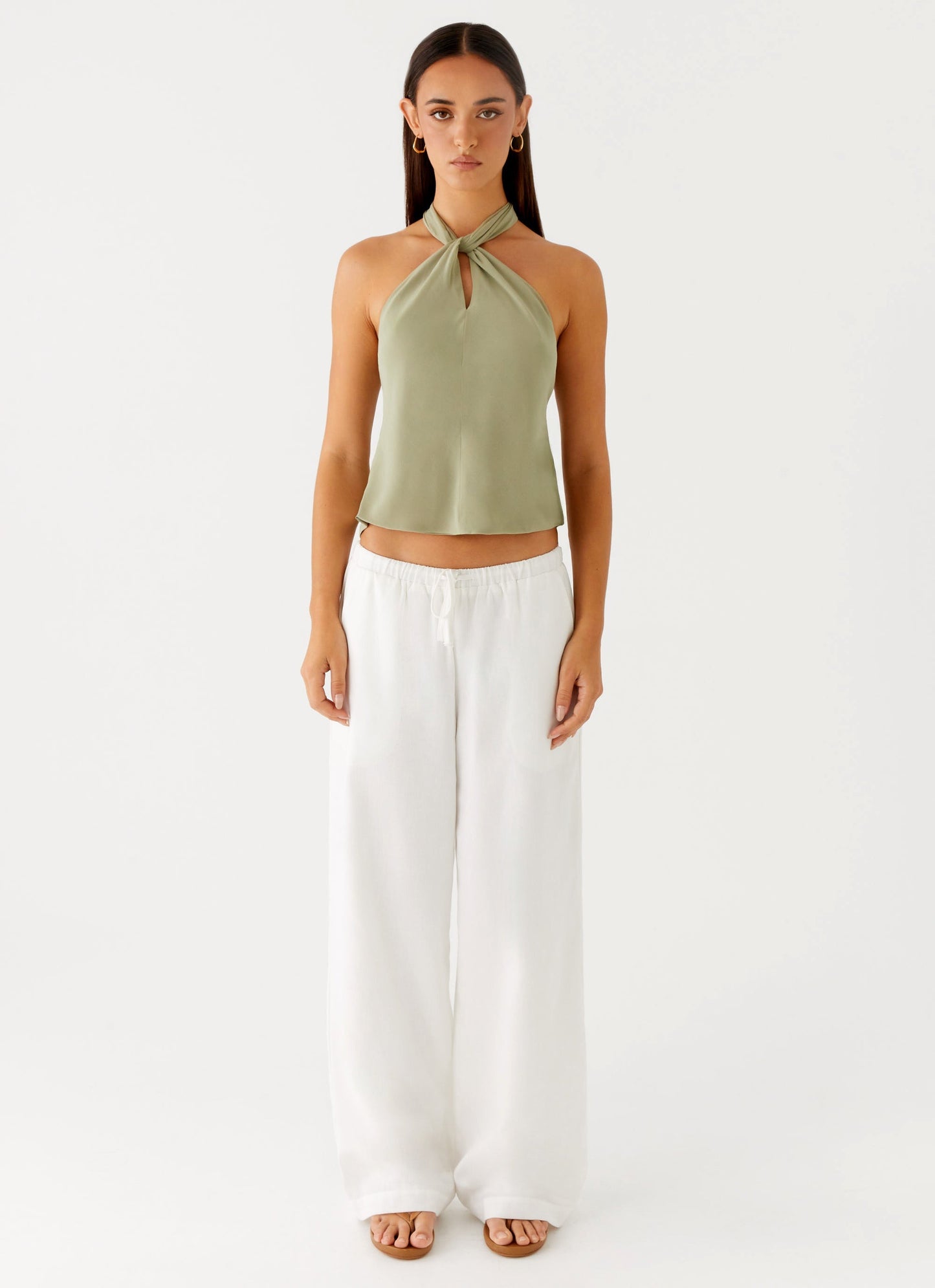 Maddox Scarf Top - Sage
