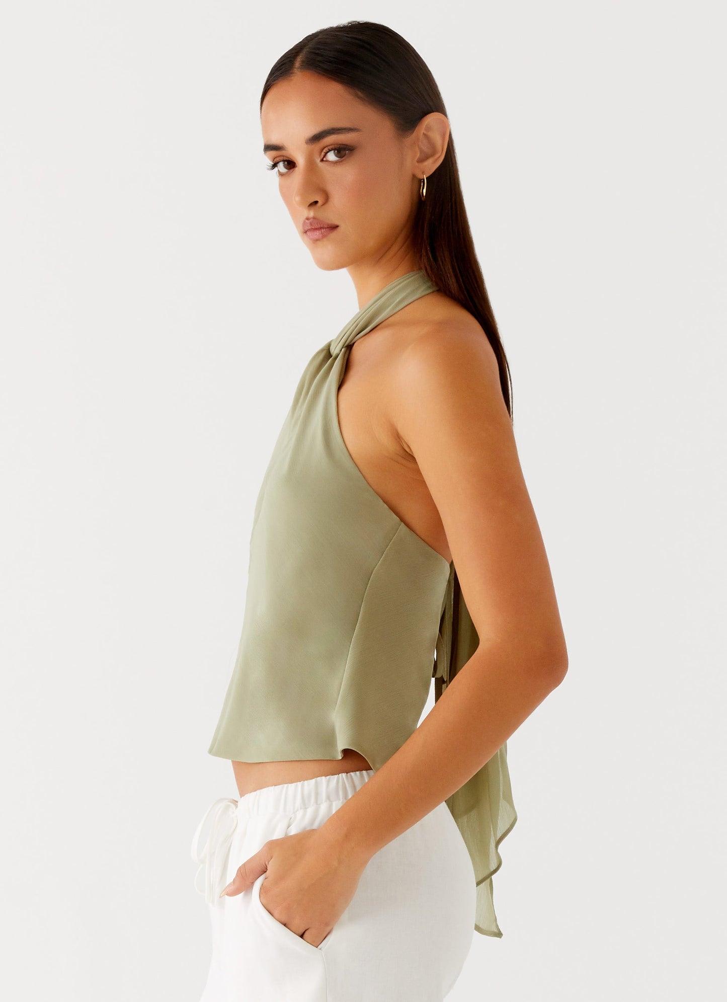 Maddox Scarf Top - Sage