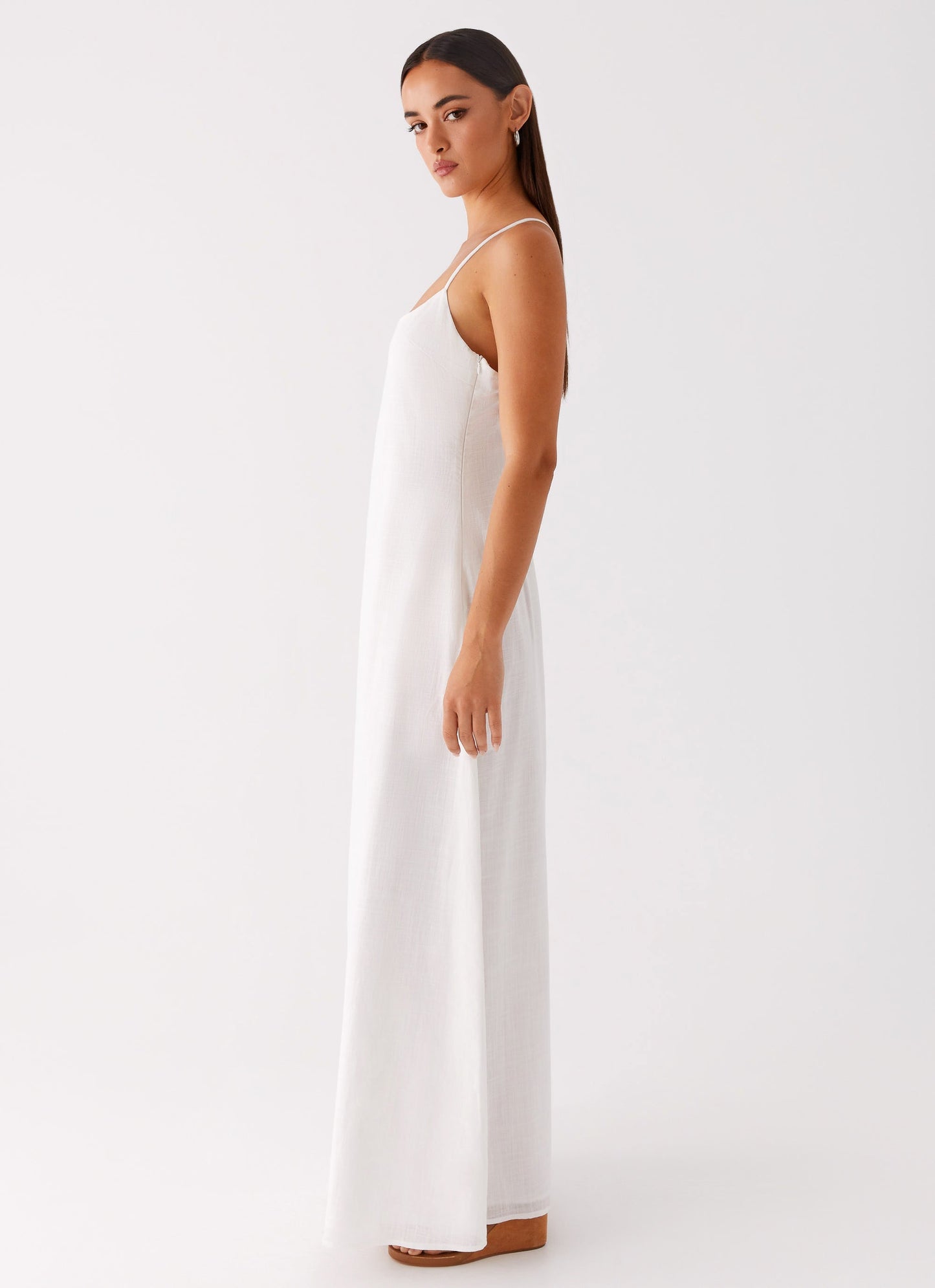 Madeleine Scoop Neck Maxi Dress - Off White