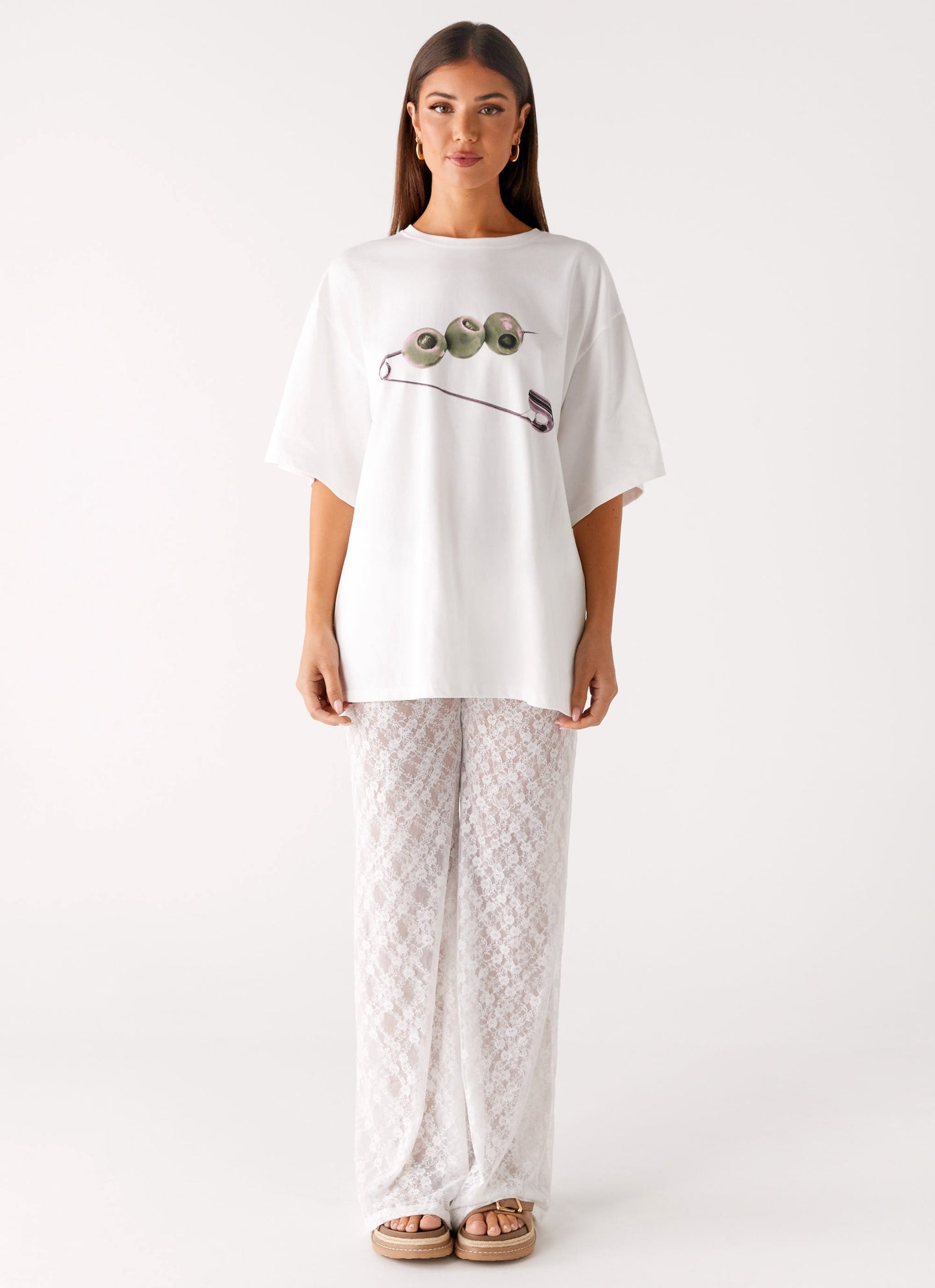 Matcha Lace Pants - White