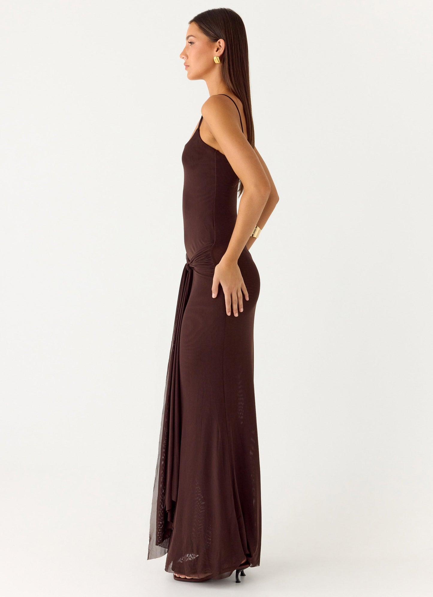 Matoma Bodysuit Maxi Dress - Cool Chocolate