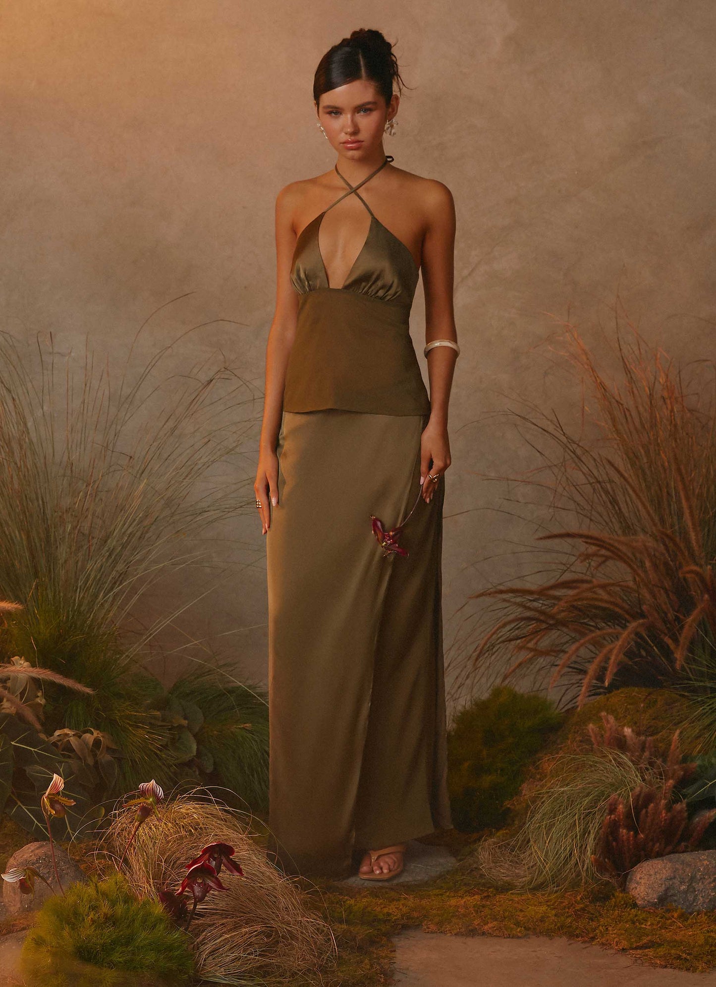 Mavie Maxi Skirt - Khaki