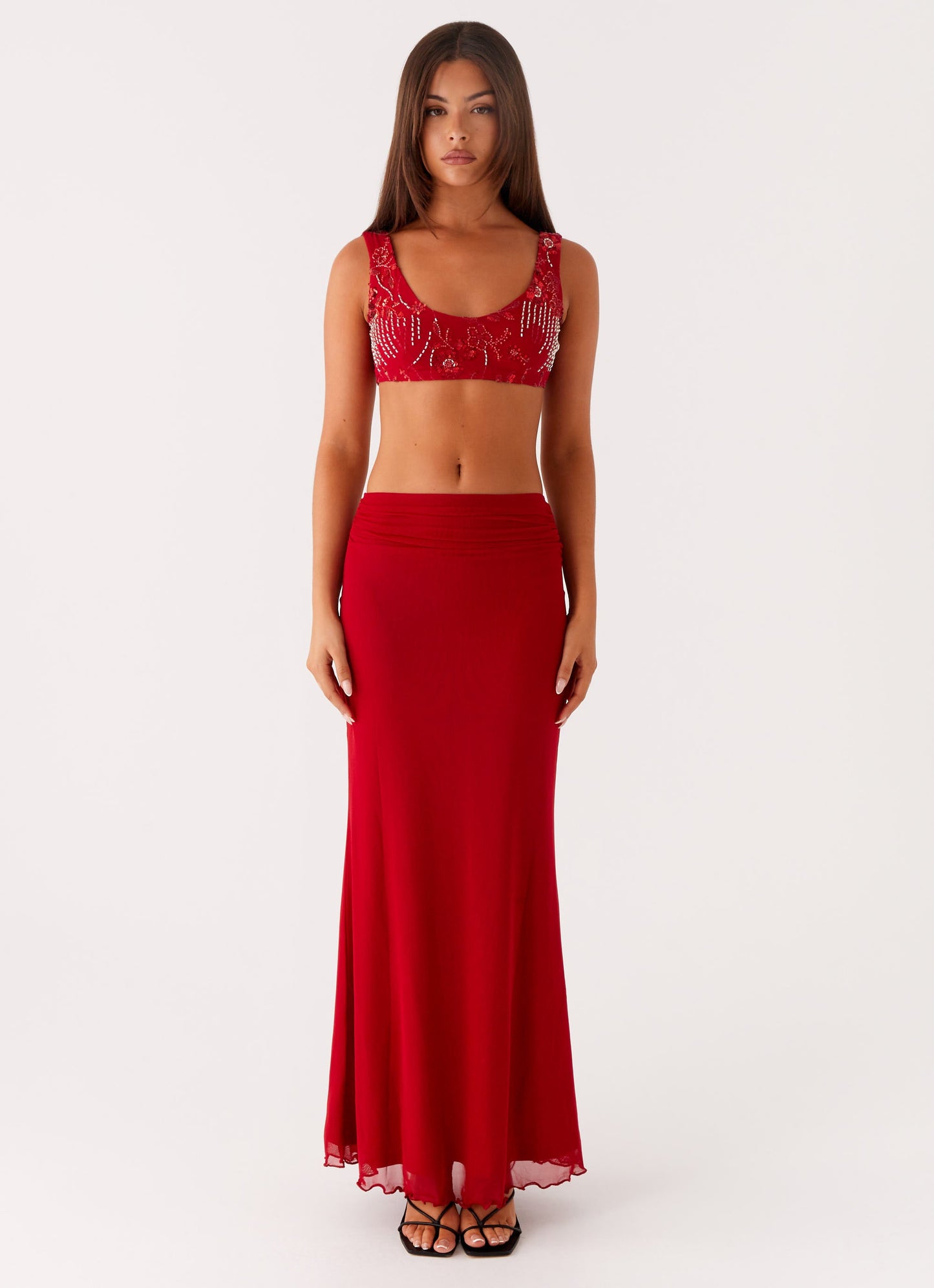 Mercer Sequin Bralette - Red