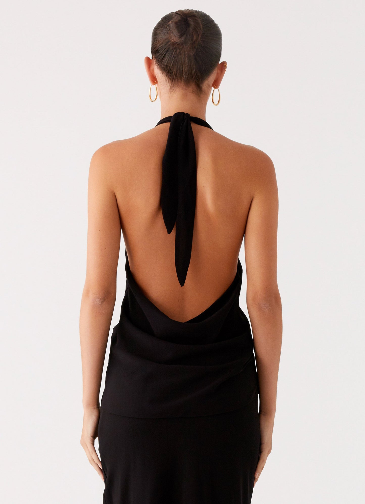 Michaella Chiffon Twist Top - Black