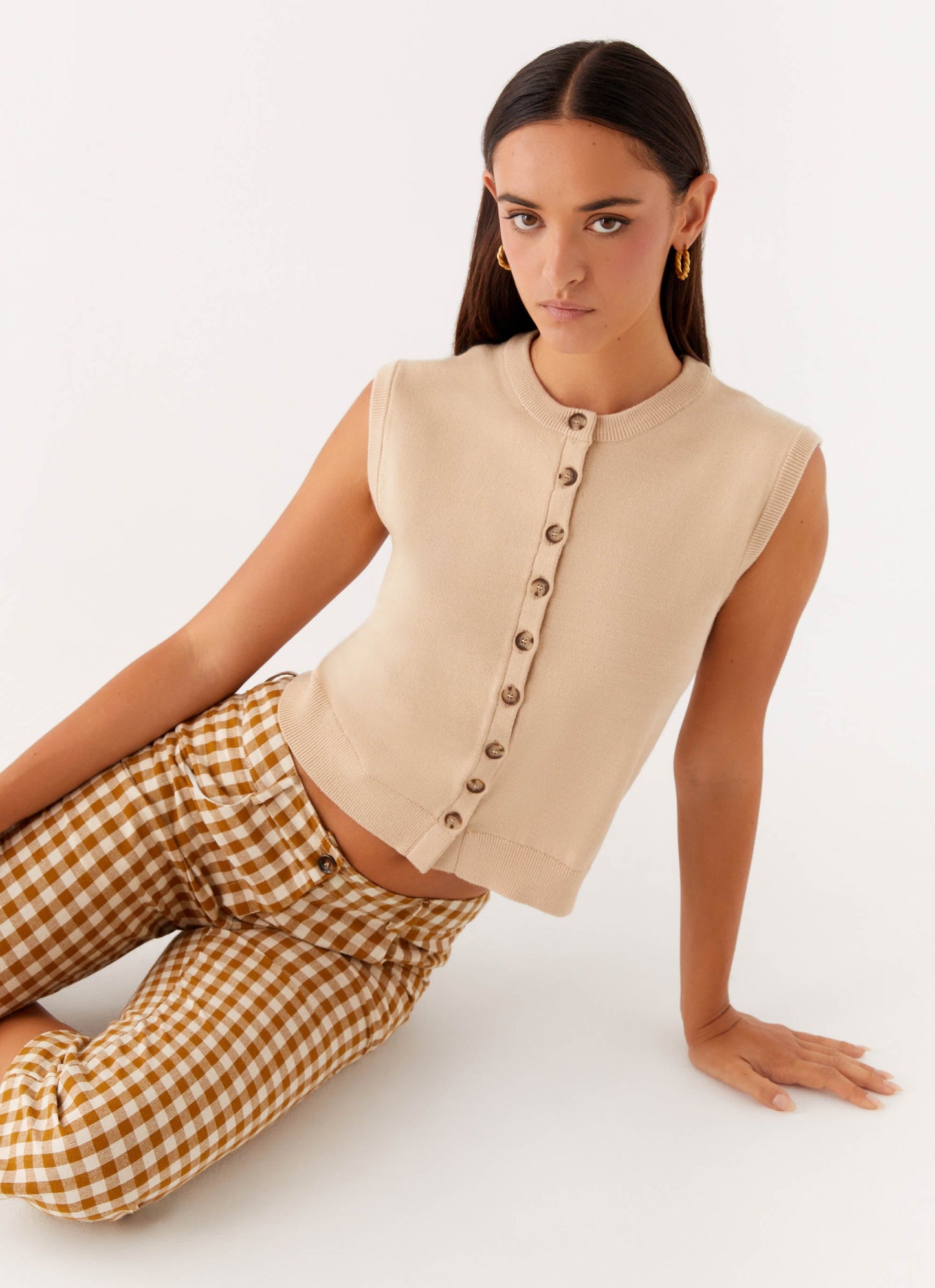 Mickey Knit Vest - Cream