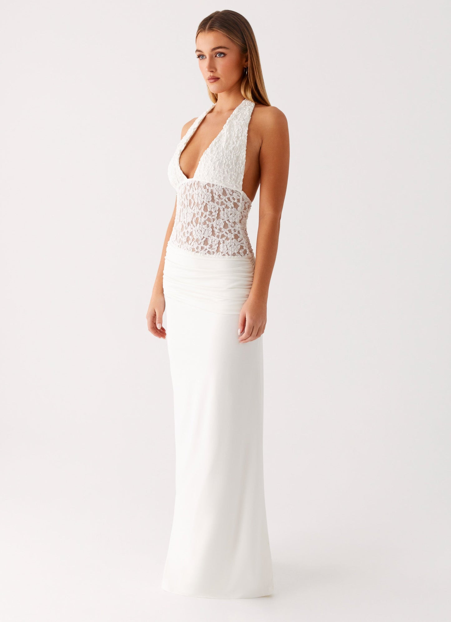 Miri Halter Maxi Dress - Ivory