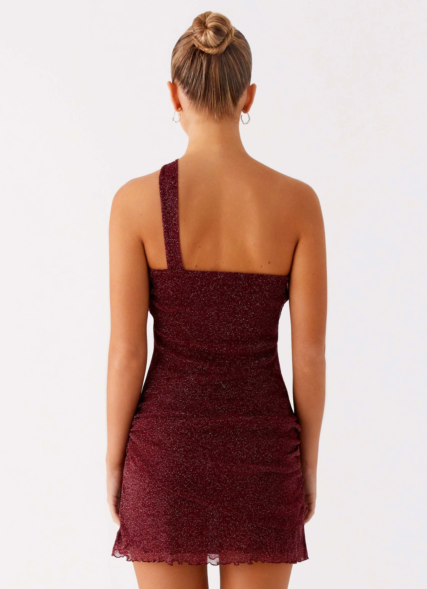 Misty Mesh Mini Dress - Maroon