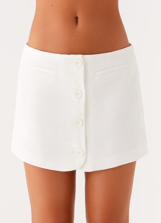 Mixie Low Rise Mini Skirt - Ivory