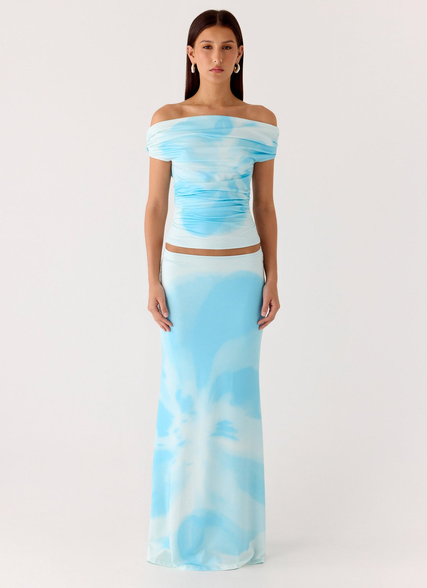 Moka Maxi Skirt - Blooming Blue