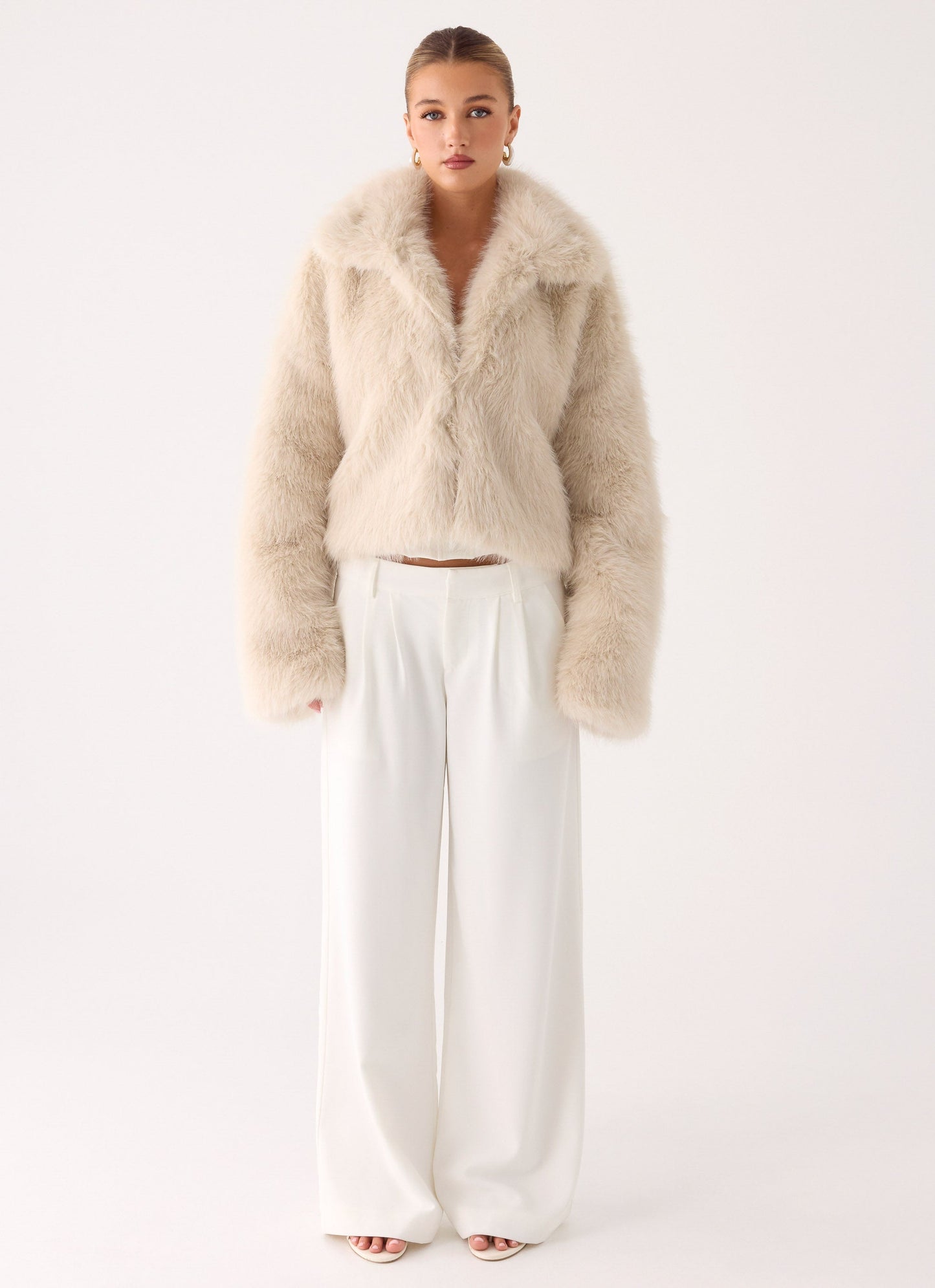 Moonscapes Faux Fur Jacket - Ivory