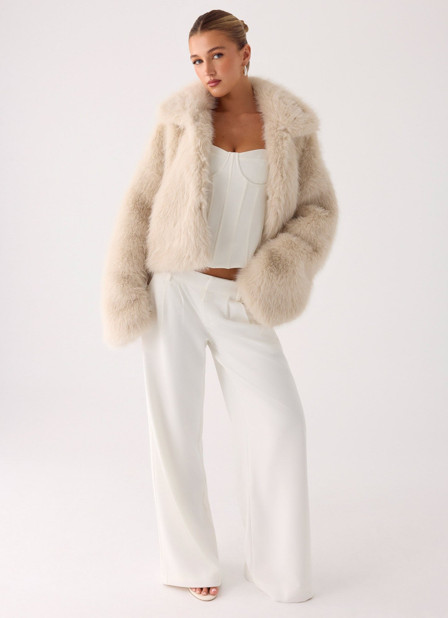 Moonscapes Faux Fur Jacket - Ivory