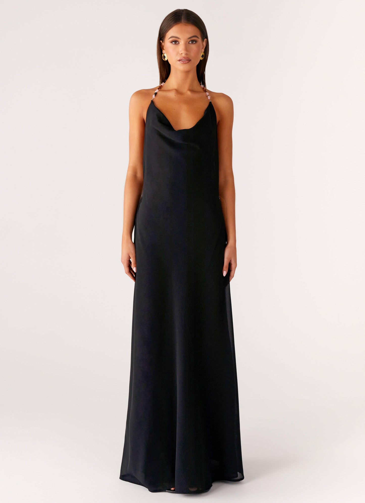 Morning Crush Cowl Maxi Dress - Black