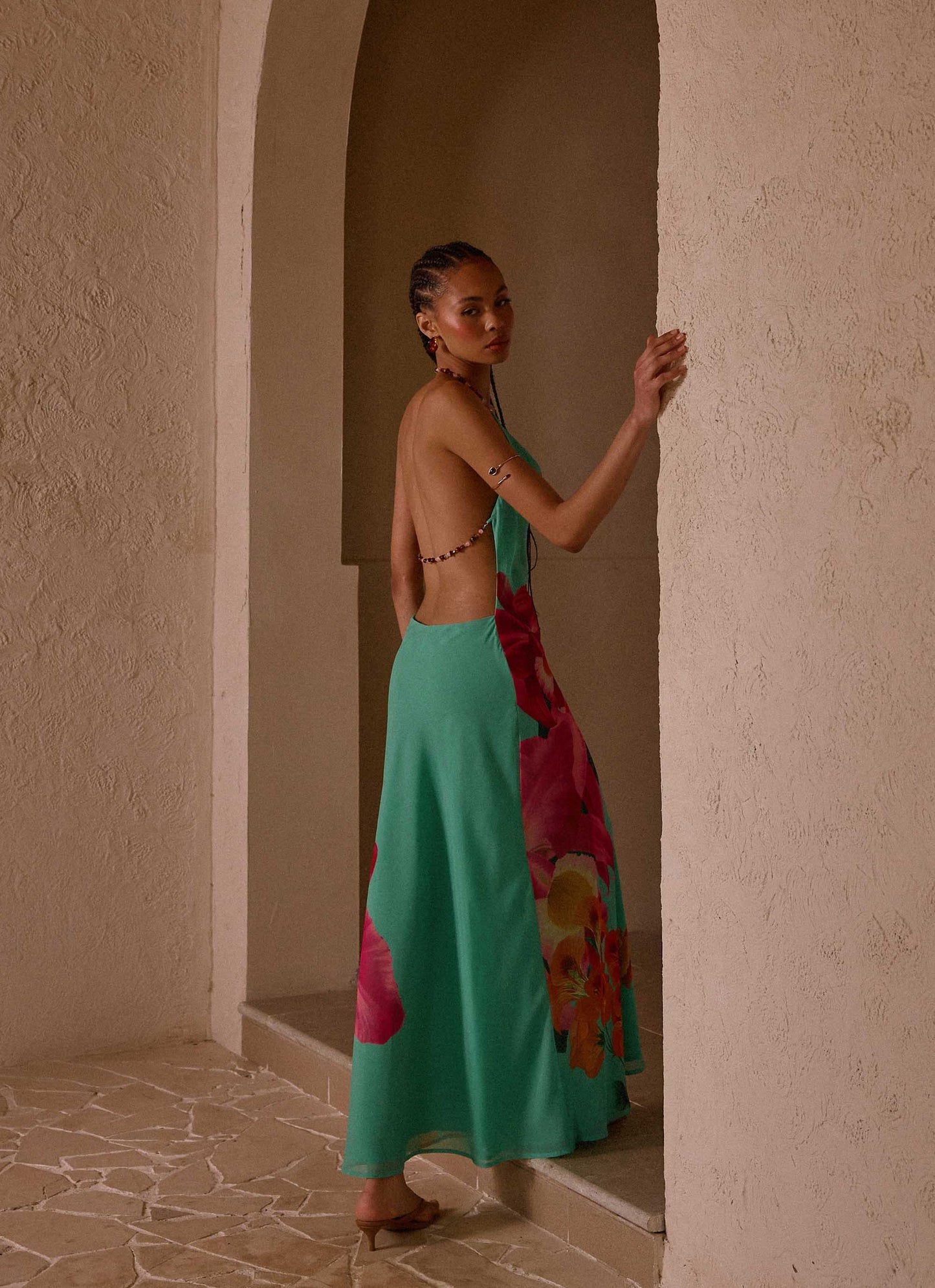 Morning Crush Cowl Maxi Dress - Jungle Bloom