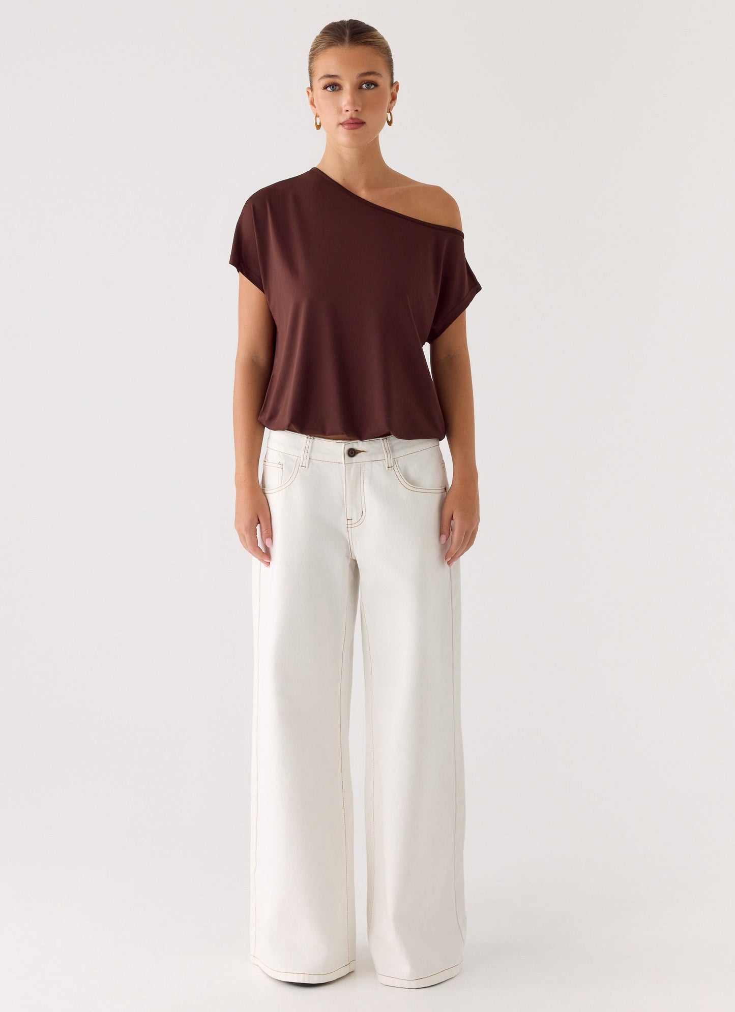 Neo Low Rise Wide Leg Jeans - Ivory
