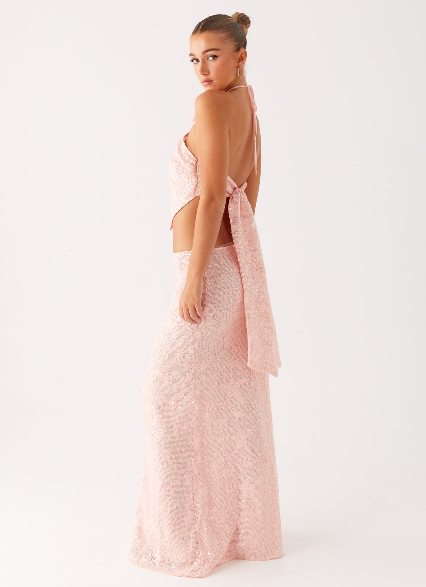 Nico Sequin Maxi Skirt - Pink