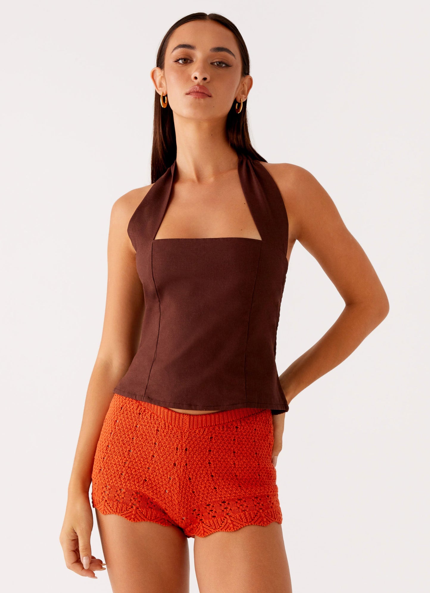 Oakley Low Rise Mini Shorts - Orange