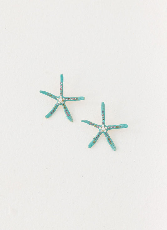 Ocean Glint Earrings - Blue